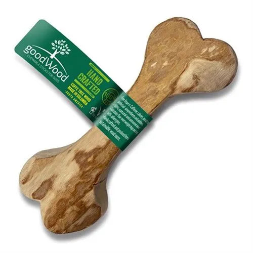 GoodWood Natural Coffee Tree Wood Dog Chew - Bone Shape