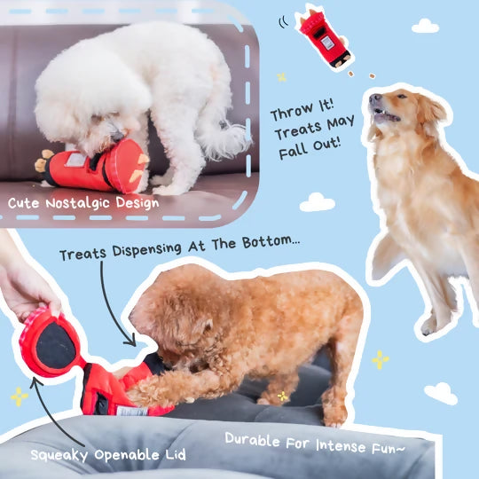 Woof² | British Postbox Treat-Dispensing Soft Plush Pet Toy