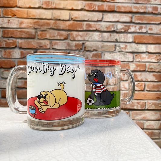 Country Dog Glass Cup