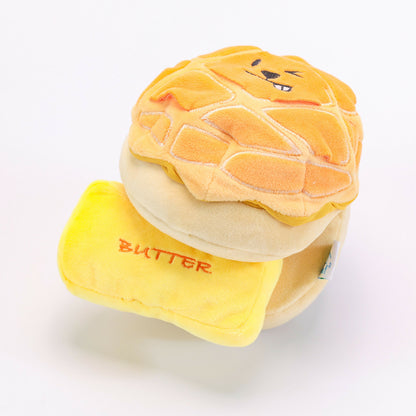 Woof² Buttered Pineapple Bun 2-in-1 Plush Dog Toy