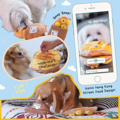 Woof² | Egg Puff/Waffle 2-in-1 Nosework Soft Plush Pet Toy