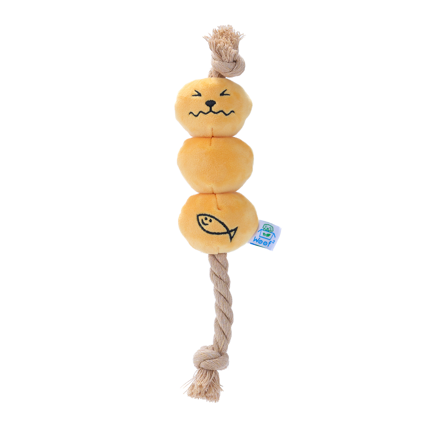 Woof² | Curry Fishball Soft Plush Rope Pet Pull Toy