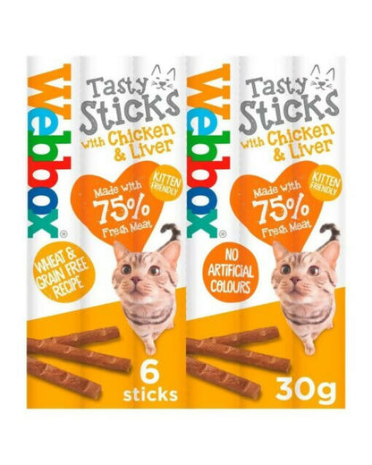 Webbox Cats Tasty Sticks Chicken and Liver 6 sticks