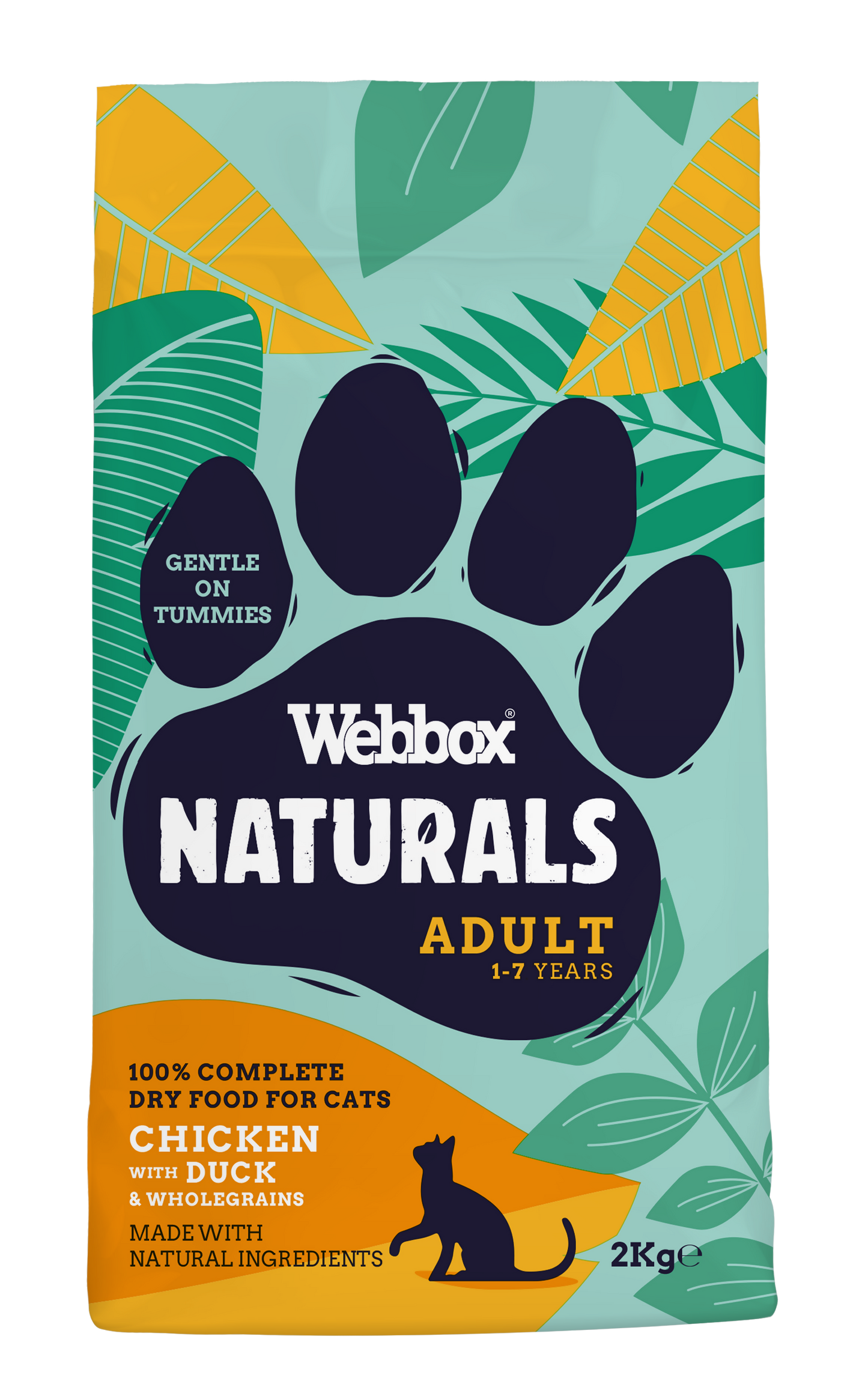 Webbox Naturals Dry Adult Cat with Chicken and Duck Dry Food 2KG