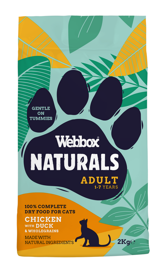 Webbox Naturals Dry Adult Cat with Chicken and Duck Dry Food 2KG