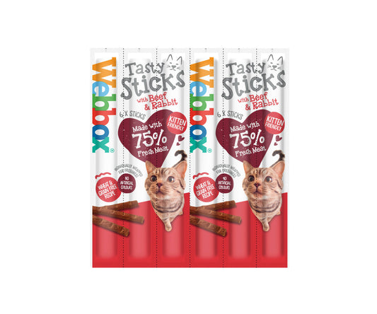 Webbox Tasty Sticks Beef & Rabbit Cat Treats 6 sticks