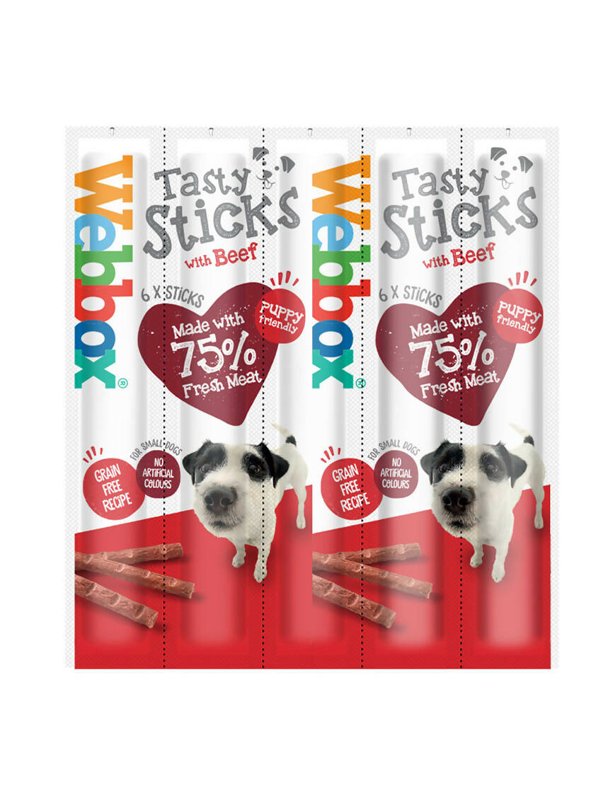 Webbox Dogs Delight Tasty Beef Sticks Dog Treat 6 Pack