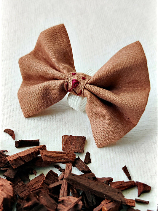 BROWNIE PURR - Plant Dyed Handmade Pet Bow